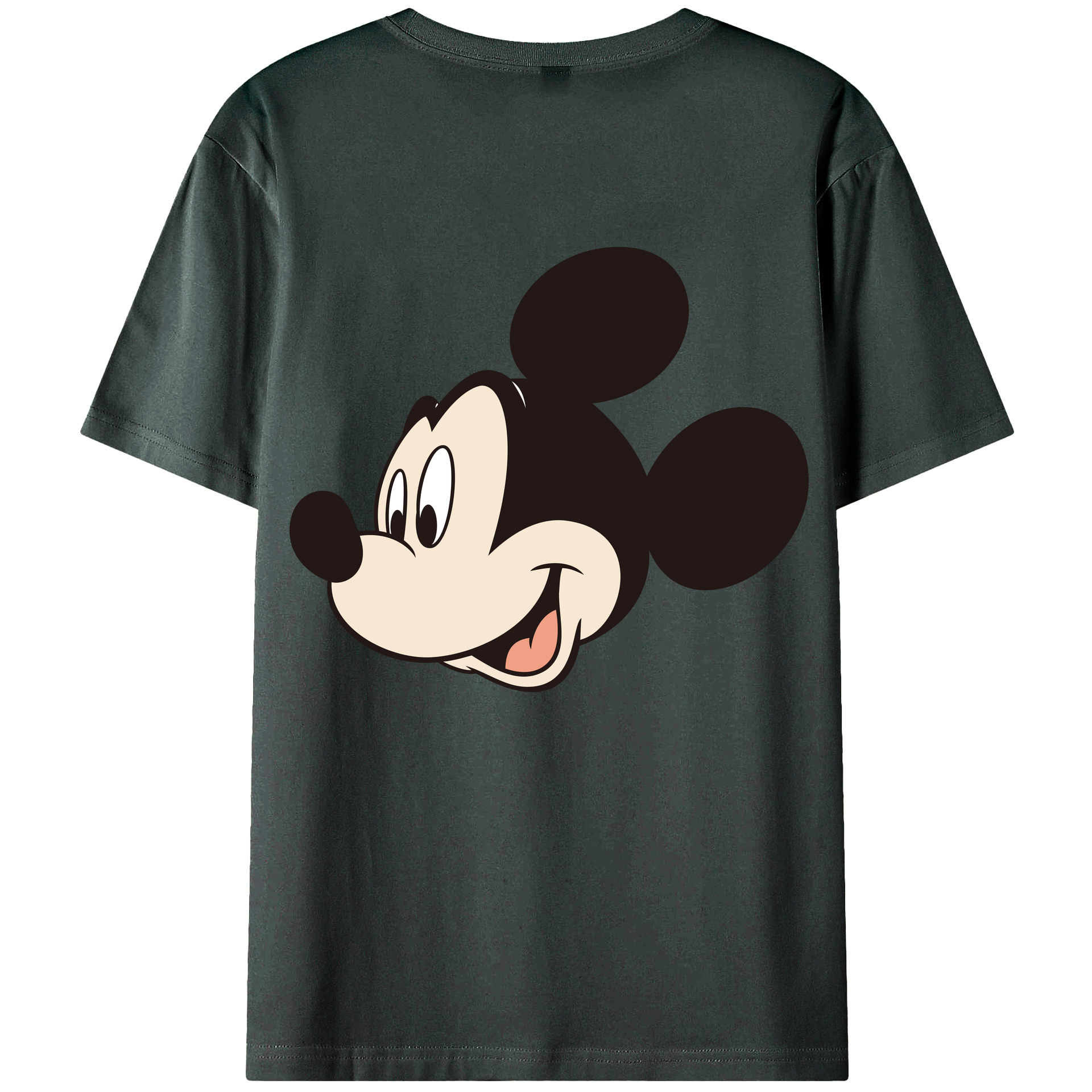 ミッキーマウス Mickey Mouse 綿100％ メンズ半袖Tシャツ（バックプリント） 通気性